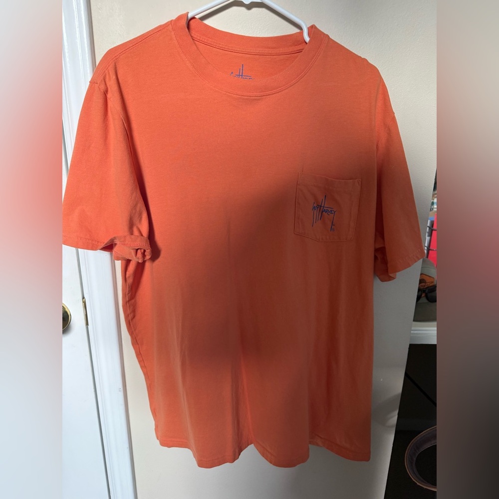 GUY HARVEY T-SHIRT-MEN'S XL-ORANGE CAMO-SWORDFISH-SHORT SLEEVE